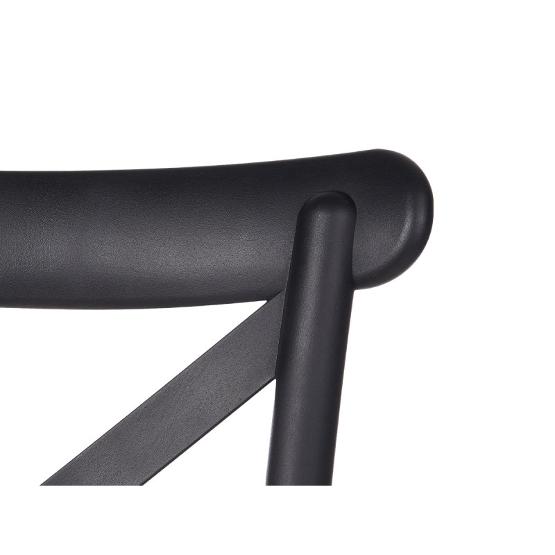 RATTAN PLASTIC CHAIR BLACK BEIGE