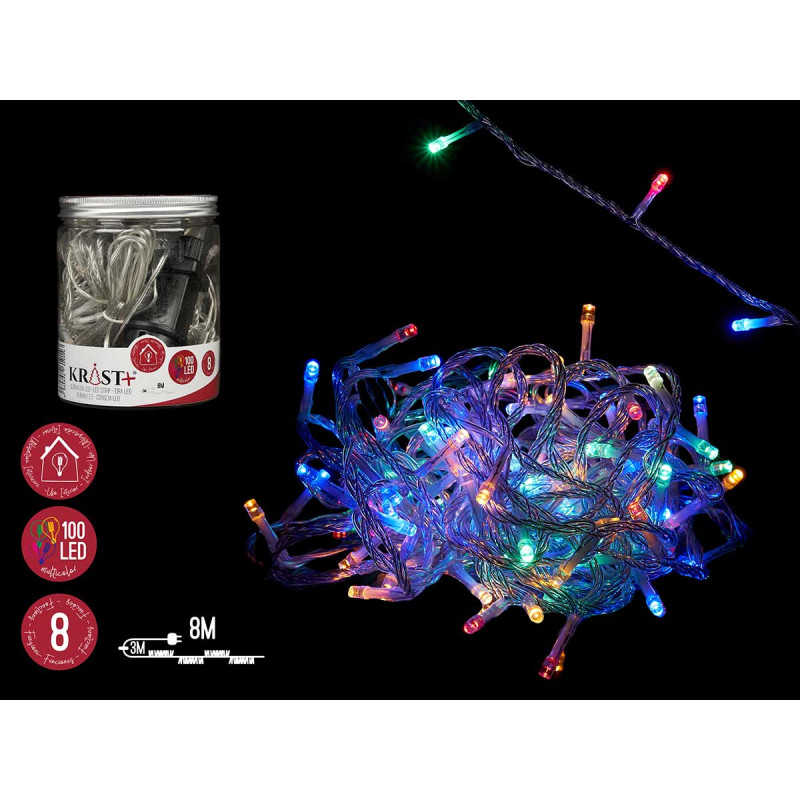 BANDE LED INTERIEUR MULTI 8M 100 AMPOULES 8 FUNCT