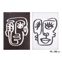 CUADRO CARA BLANCO NEGRO OLEO LIENZO SURT 2