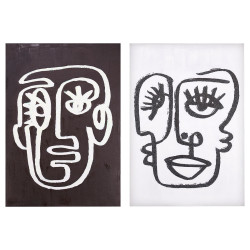 TABLEAU VISAGE BLANC NOIR  TOILE ASSORT 2