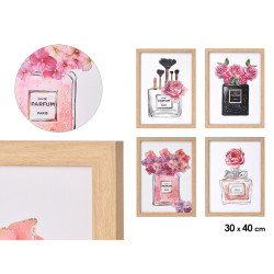 CUADRO LIENZO MARCO NATURAL PERFUME SUR 4 30 X 40