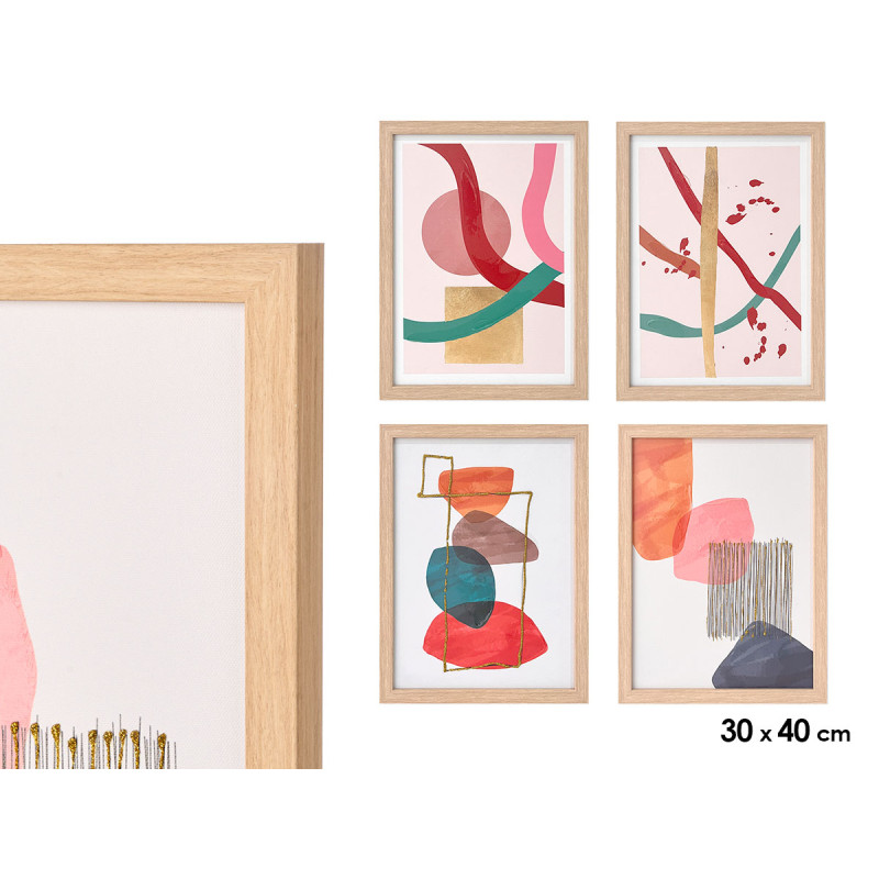 NATURAL CANVA FRAME ABSTRACT ASSORTED 4 30X40
