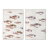 WHITE CANVA FRAME SILVER FISH ASSORTED 2 82X122