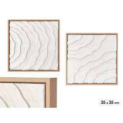 NATURAL CANVA FRAME STRIPE ASSORTED 2 35X35