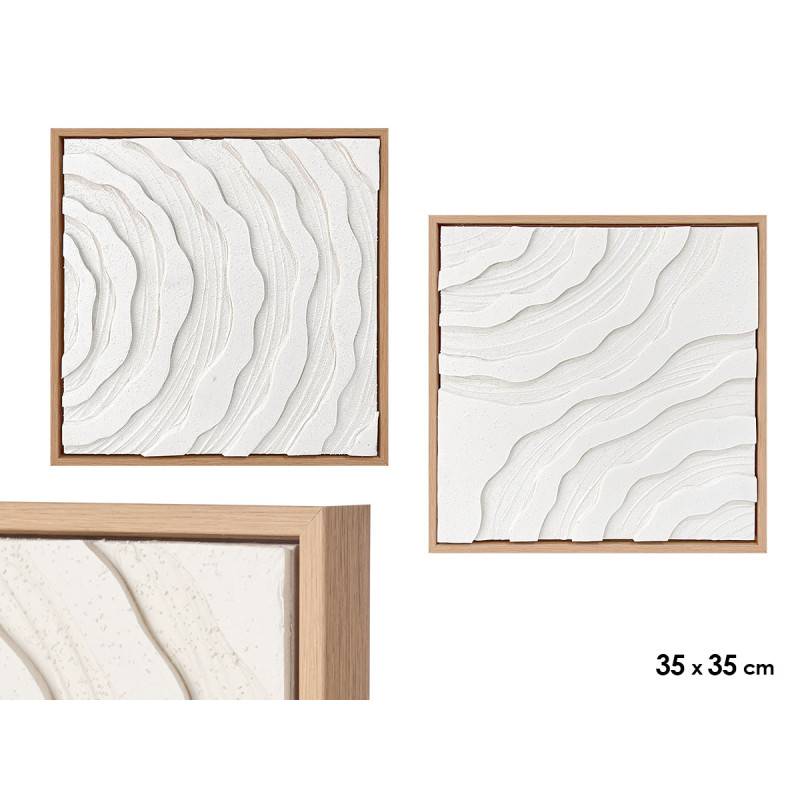 CUADRO LIENZO MARCO NATURAL RAYA SURT 2 35 X 35