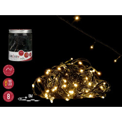 STRISCIA LED ESTERNI CALDA 8M 100 LUCI 8 FUNZ