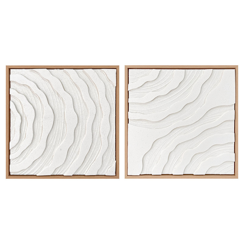 CUADRO LIENZO MARCO NATURAL RAYA SURT 2 35 X 35