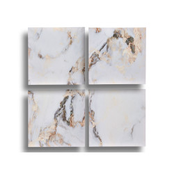 LIENZO 4 PIEZAS MARMOL BLANCO 35X35CM