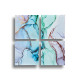 SET 4 LIENZO MARMOL AZUL 35X35CM