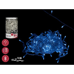 STRISCIA LED INTERNI FREDDA 14,4M 180 LUCI 8 FUNZ