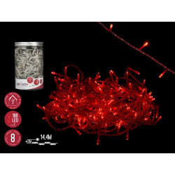 CONJ 180 LUZES INTERIOR LED 8 FUNC 14,4M VERMELHAS