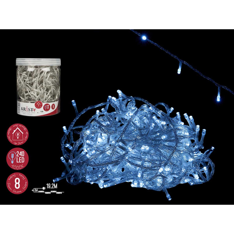 STRISCIA LED INTERNI FREDDA 19,2M 240 LUCI 8 FUNZ