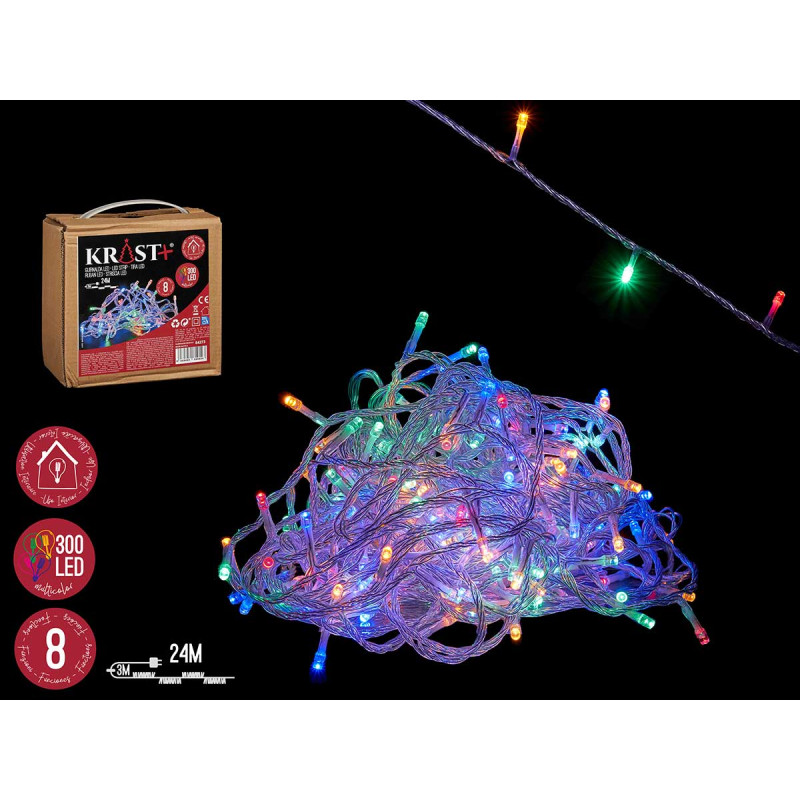 BANDE LED INTERIEUR MULTI 24M 300 AMPOULES 8 FUNCT