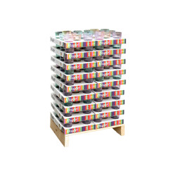 VASO VIDRIO RAYAS 360ML SURT 6 COLORES DISPLAY