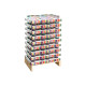 VASO VIDRIO RAYAS 360ML SURT 6 COLORES DISPLAY