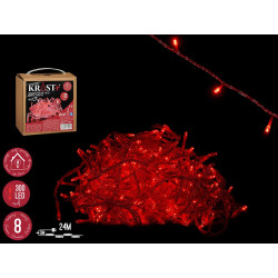 BANDE LED INTERIEUR ROUGE 24M 300 AMPOULES 8 FUNCT