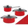CONJUNTO COZINHA 6PCS ACO CARBONO VERMELHO