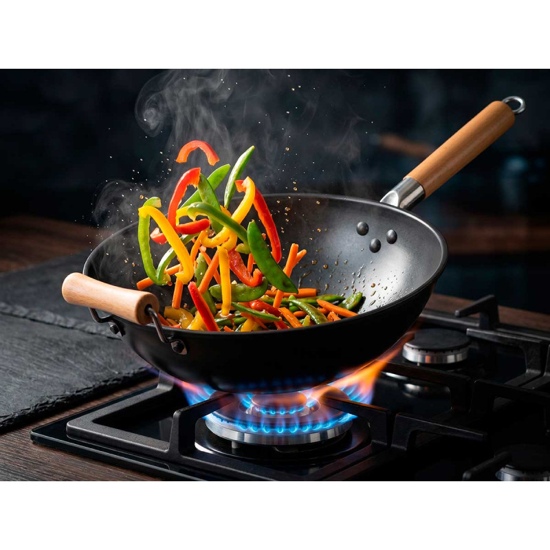 WOK 30CM ASA MADERA