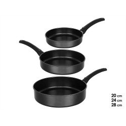 SET 3 SARTEN NEGRA 20CM 24CM 28CM