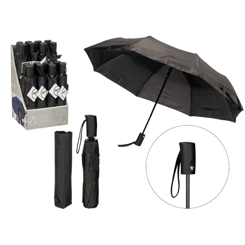 AUTOMATIC STRAIGHT FOLDING UMBRELLA  BLACK