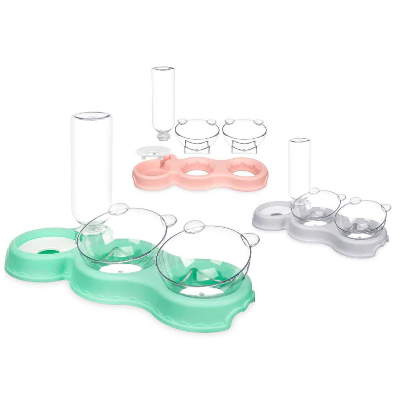 COMEDOURO E BEBEDOURO PLASTICO DUPLO SORT 3