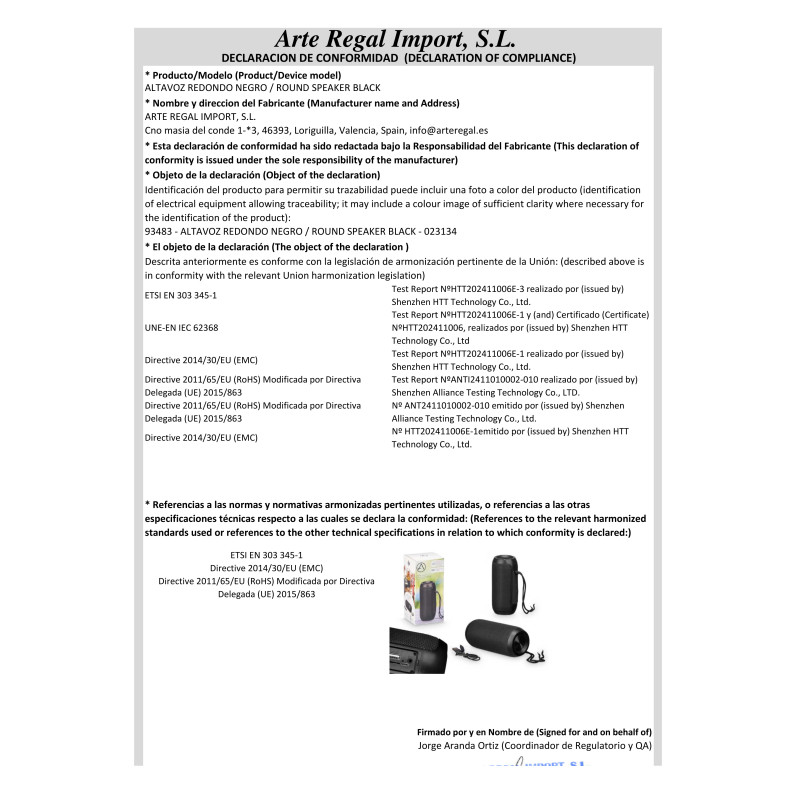 HAUT-PARLEUR RON NOIRE