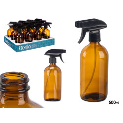 PULVERIZADOR EM VIDRO REDONDO CASTANHO 500ML