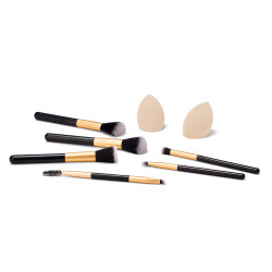 SET 6 PENNELLI E 2 SPUGNE DA TRUCCO