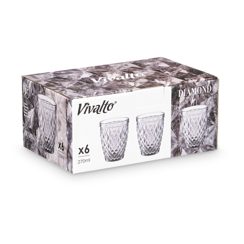 BICCHIERE DIAMANTE GRIGIO 270 ML