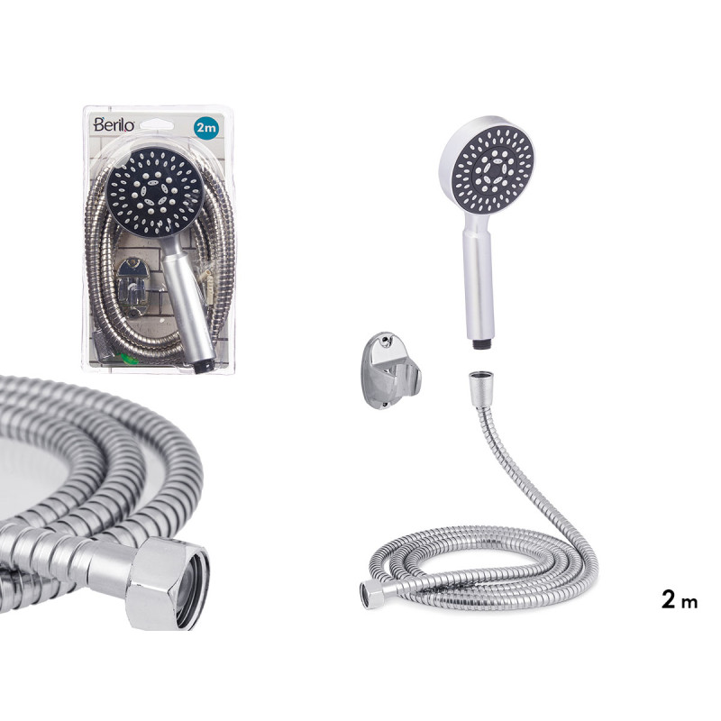 TELEFONO DUCHA MANGUERA 2 M BASE NEGRA
