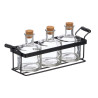 SET 3 FRASCAS TAPON CORCHO 200 ML SOPORTE METAL