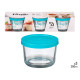 SET 3 FIAMBRERAS REDONDAS AZUL 200ML