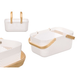 CESTINO PLASTICA DOPPIO MANICO BIANCO