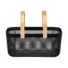 PLASTIC BASKET DOUBLE HANDLE BLACK