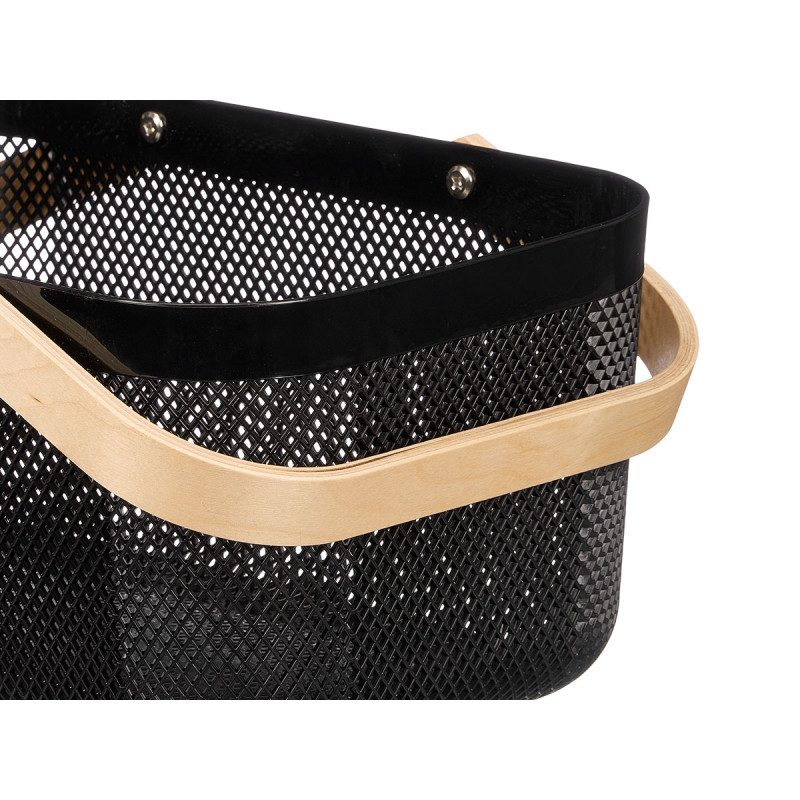 PLASTIC BASKET DOUBLE HANDLE BLACK