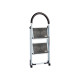ESCALERA METAL BLANCA 2 ESCALONES GRIS