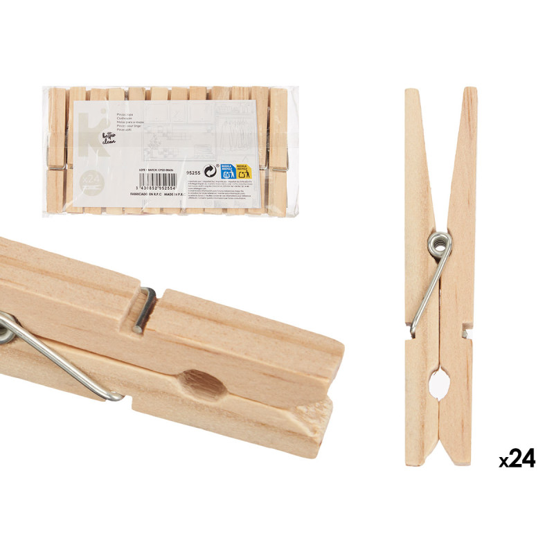 SET 24 WOODEN TWEEZERS SMALL