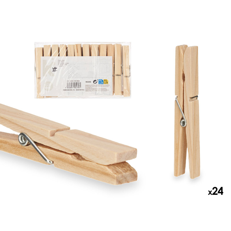 SET 24 PINZE LEGNO MEDIE