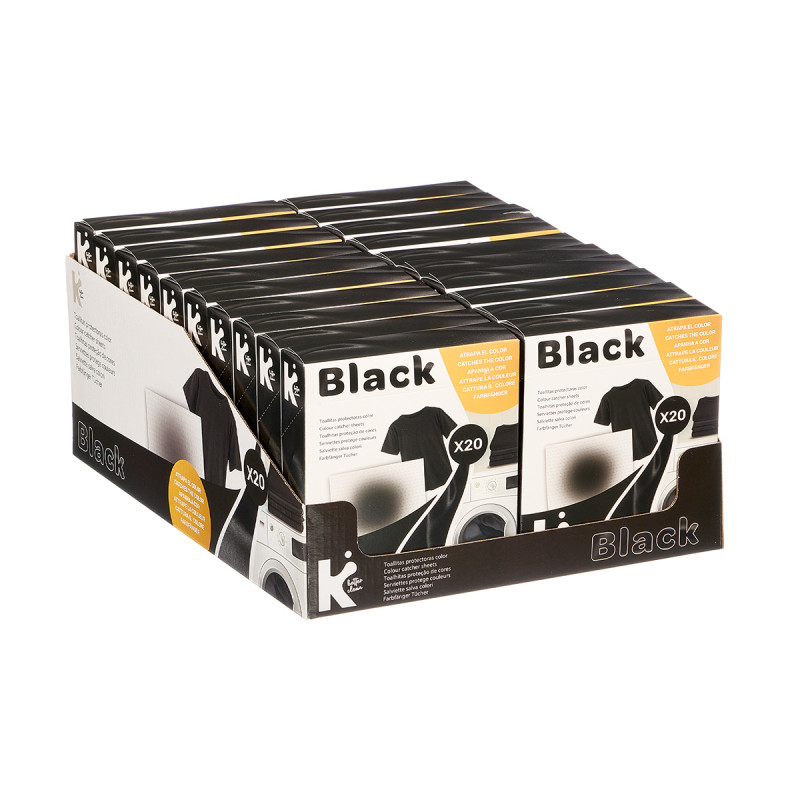 SET 20 TOALLITAS ATRAPACOLOR ROPA NEGRA