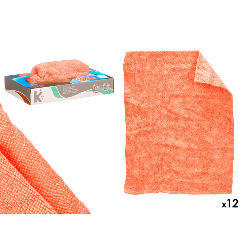 SET 12 PANNI MICROIBRA ARANCIONE 30X23CM