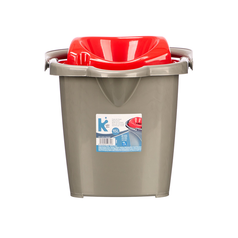 BALDE PARA ESFREGONA 15L VERMELHO CINZENTO