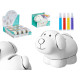 HUCHA PERRITO CERAMICA CON 4 ROTULADORES