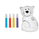 HUCHA GATO CERAMICA CON 4 ROTULADORES