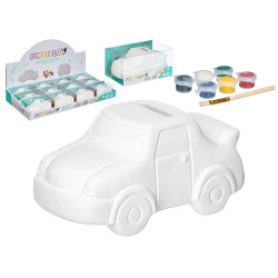 HUCHA PINTAR COCHE 6 COLORES PINCEL