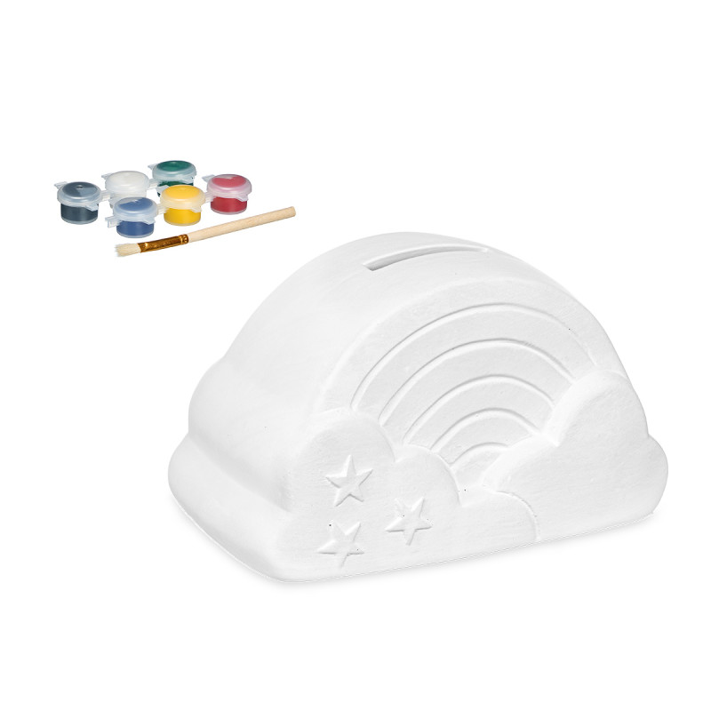 HUCHA PINTAR ARCOIRIS 6 COLORES PINCEL