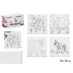 LIENZO MANUALIDAD 15X15CM ANIMALES SURT 4