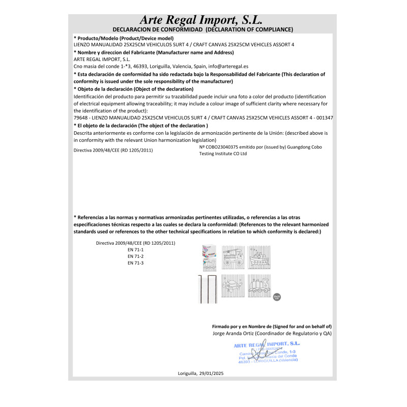 LIENZO MANUALIDAD 25X25CM VEHICULOS SURT 4