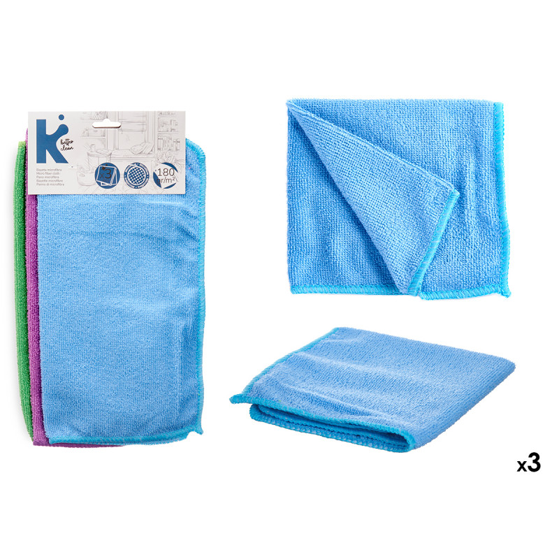 SET 3 MICROFIBER CLOTHS 30 X 30 CM 180 GR