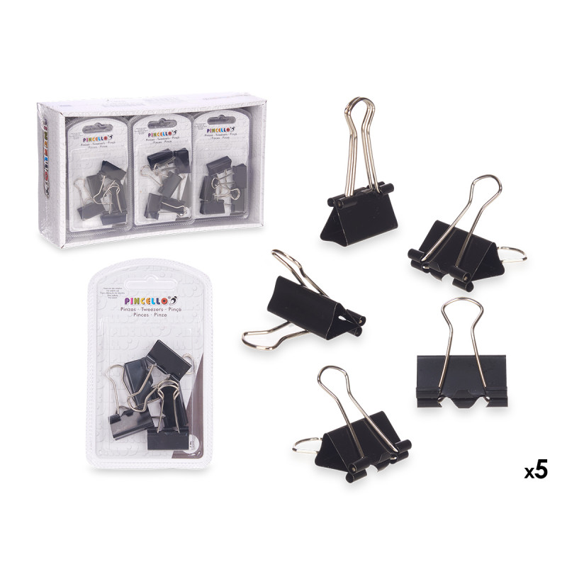 SET 5 PINZAS CLIP NEGRO MED