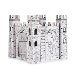 CASTLE PAPER COLORING SET WITH 6 MARKERS